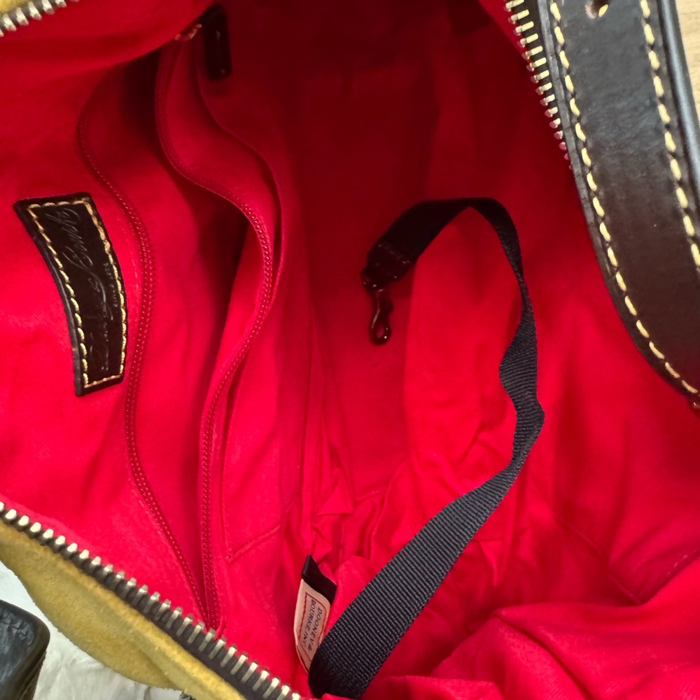 Dooney & Bourke Mustard Yellow Suede Handbag - Picture 7 of 8
